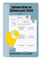 Vorschau - Arbeitsblätter - Zahlenrätsel im Zahlenraum 1000 - Deckblatt