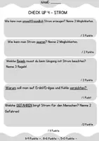Vorschau - Test - Lernzielkontrolle/Quiz Strom und Energieformen - Seite 1