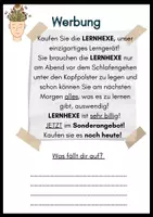Vorschau - Arbeitsblätter - Werbung Arbeitsblatt Sachunterricht 3./4.Klasse - Seite 1