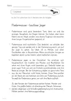 Vorschau - Arbeitsblätter - Lesetest Textverständnis - Die Fledermaus - Deckblatt