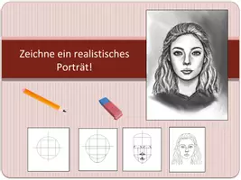 Vorschau - Stundenentwürfe - Realistisches Porträt zeichnen – Loomis-Methode Schritt für Schritt - Seite 1