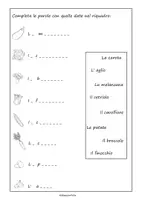 anteprima - Esercizi - "La verdura" attività lessicale - Pagina 1