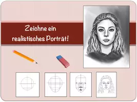 Vorschau - Stundenentwürfe - Realistisches Porträt zeichnen - Loomis-Methode (PDF) - Seite 1