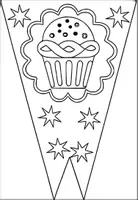 Vorschau - Mal- und Bastelvorlagen - FREEBIE: Kostenloses Wimpelkette mit Cupcake Ausmalbilder - Seite 2