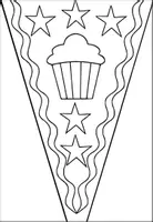 Vorschau - Mal- und Bastelvorlagen - FREEBIE: Kostenloses Wimpelkette mit Cupcake Ausmalbilder - Seite 3