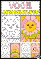 Vorschau - Mal- und Bastelvorlagen - FREEBIE: Kostenloses Vögel zum Ausmalen – Kreativer Spaß - Deckblatt