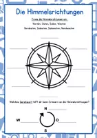 Vorschau - Arbeitsblätter - Die vier Himmelsrichtungen - Info und Arbeitsblatt Sachunterricht - Seite 1