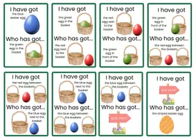 Vorschau - Spiele - I have Who has Lesespiel Ostern Easter and prepositions - Seite 2