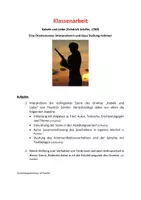 Vorschau - Klassenarbeiten - Klassenarbeit Deutsch Klasse 10 ,,Kabale und Liebe" (Version 2) - Deckblatt
