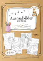 Vorschau - Mal- und Bastelvorlagen - Ausmalbilder mit Mori für kreative Lesepausen - Deckblatt