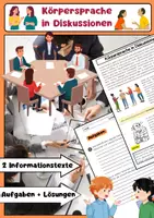 Vorschau - Arbeitsblätter - Körpersprache in Diskussionen: Kommunikation & nonverbale Signale - Deckblatt