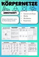 Vorschau - Stundenentwürfe - Arbeitsheft Würfelnetze Körpernetze - Deckblatt