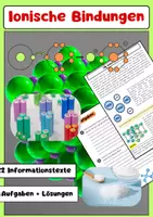 Vorschau - Arbeitsblätter - Ionische Bindungen Chemie: Ionen, Salze, Ionengitte - Deckblatt