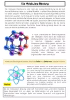 Vorschau - Arbeitsblätter - Molekulare Bindungen: Moleküle & Elektronenpaarbindung - Seite 1