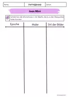 Vorschau - Arbeitsblätter - Joan Miró - Theorie und Rätsel Kunst - Seite 3