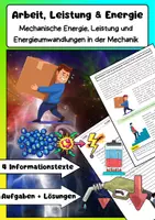 Vorschau - Arbeitsblätter - Arbeit, Leistung und Energie: Mechanik Physik - Deckblatt