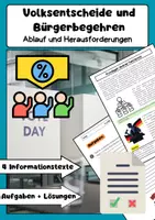 Vorschau - Arbeitsblätter - Volksentscheide und Bürgerbegehren: Direkte Demokratie erklärt - Deckblatt