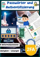 Vorschau - Arbeitsblätter - Passwörter Authentifizierung: Digitale Sicherheit & Zwei-Faktor - Deckblatt