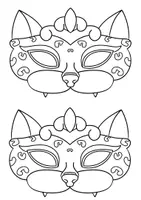 Vorschau - Mal- und Bastelvorlagen - Masken Tiermasken basteln zu Karneval Fasching oder Halloween - Seite 2