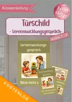 Vorschau - Poster - Lernentwicklungsgespräch Türschild - Klassenleitung, Zeugnis - Deckblatt