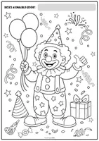 Vorschau - Mal- und Bastelvorlagen - 🎭 Fasching Ausmalbild – kostenloses Arbeitsblatt für Kinder - Seite 1
