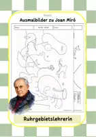 Vorschau - Mal- und Bastelvorlagen - Joan Miró - Ausmalbilder Kunst Surrealismus - Deckblatt