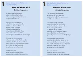 Vorschau - Stationenlernen - Christian Morgenstern "Wenn es Winter wird" Lerntheke - Seite 1