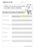 Vorschau - Stationenlernen - Wörter mit QU - Rechtschreibtraining - schwierige Buchstabenverbindungen - Material ab Klasse 2 - Seite 3