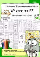 Vorschau - Arbeitsblätter - Wörter mit Pf - Rechtschreibtraining - schwierige Buchstabenverbindungen - Material ab Klasse 2 - Deckblatt