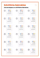 Vorschau - Arbeitsblätter - Arbeitsblätter Schriftliche Subtraktion 3 Niveaus - Seite 2