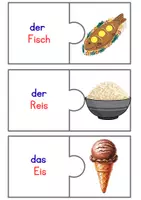 Vorschau - Fördermaterial/Inklusion - DaZ Wortschatz-Puzzle zum Thema Essen und Getränke - Seite 1