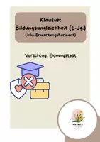 Vorschau - Klassenarbeiten - Klausur Bildungsungleichheit WiPo E-Jahrgang (inkl. EWH) - Deckblatt
