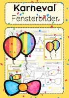 Vorschau - Mal- und Bastelvorlagen - Fensterbilder Karneval Kunst 1 & 2 Fasching Prickelbild - Deckblatt