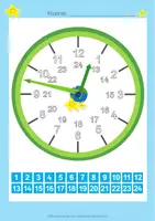Vorschau - Arbeitsblätter - Die Uhr – Zahlen schreiben 1-12 und 1-24 - Seite 3