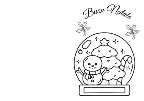 anteprima - Clipart / Immagini originali - Biglietto Natale (verticale da colorare) - Pagina 2