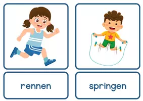 Vorschau - Poster - DaZ / DaF / Deutsch Grundschule - Wortschatz - Schule - Aktionsverben - Bild- und Wortkarten - Seite 1