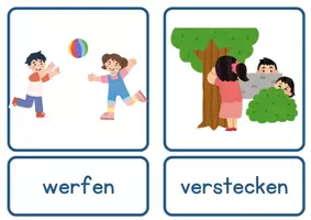 Vorschau - Poster - DaZ / DaF / Deutsch Grundschule - Wortschatz - Schule - Aktionsverben - Bild- und Wortkarten - Seite 2
