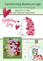 Vorschau - Arbeitsblätter - Materialpaket Valentinstag / Geburtstag / Basteln - Deckblatt