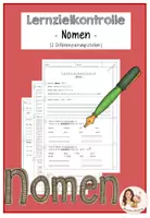Vorschau - Test - Lernzielkontrolle Nomen (2-fach Differenzierung) - Deckblatt