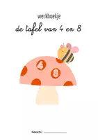 Voorbeeld - tafelboekje van 4 en 8 - Voorblad