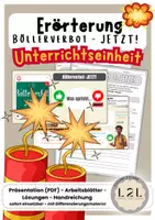 Vorschau - Unterrichtsreihen - Erörterung / Argumentation - Böllerverbot / Feuerwerkverbot (Komplette Unterrichtseinheit: lineares und/oder dialektisches Erörtern) - viele Arbeitsblätter und Lösungen sowie Handreichung und Differenzierungsmaterialien - Deckblatt