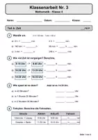 Vorschau - Stundenentwürfe - Mathematik Klasse 4 (Nr. 3 & Nr. 4) - Deckblatt