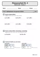 Vorschau - Stundenentwürfe - 🏆 Klassenarbeit Nr. 4 – Mathematik Klasse 4 1 - Seite 2