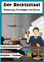 Vorschau - Arbeitsblätter - Der Rechtsstaat: Gewaltenteilung, Grundrechte, Demokratie, Verfassung - Deckblatt