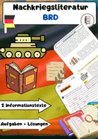 Vorschau - Arbeitsblätter - Nachkriegsliteratur BRD: Literatur nach 1945, Themen &Autoren - Deckblatt
