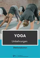 Vorschau - Stationenlernen - Yoga ⎮ 4 Umkehrungen auf 8 Stationskarten - Deckblatt