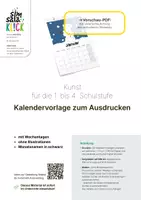 Vorschau - Mal- und Bastelvorlagen - * 2027 * Kalender zum Ausdrucken & selber gestalten | KUNST Grundschule (A4 hoch) - Seite 2