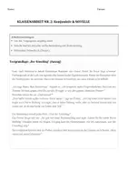 Vorschau - Klassenarbeiten - Klassenarbeit Konjunktiv/indirekte Rede + Novelle - Deckblatt