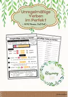 Vorschau - Arbeitsblätter - Unregelmäßige Verben im Perfekt/DaZ & DaF/A1-A2 - Deckblatt