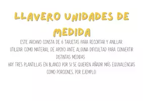 Vista previa - Tarjetas / Manipulativos - Llavero de unidades de medida - página 1